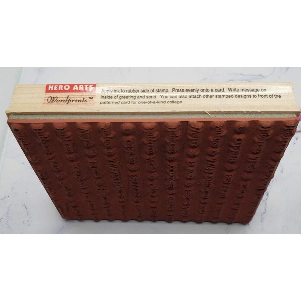 Hero Arts Wordprints Celebrate Large Background Wood Mounted Rubber Stamp